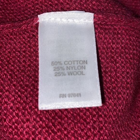 PureJill Wm’s Sz Lrg Maroon Loose Pocket Pin Closed Cardigan - Picture 5 of 5